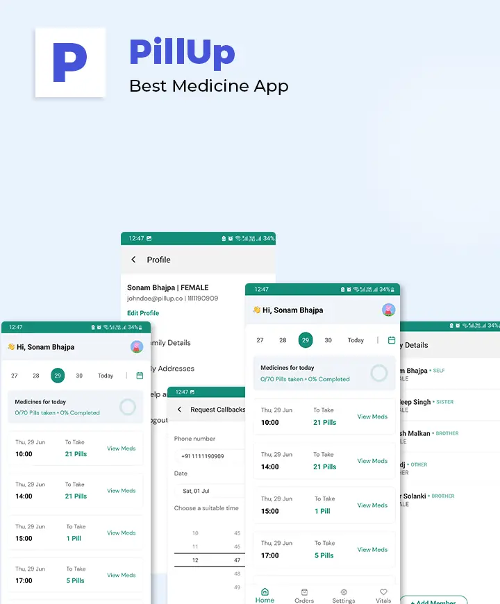 Mobile app concept — Pill Up (React App Development).