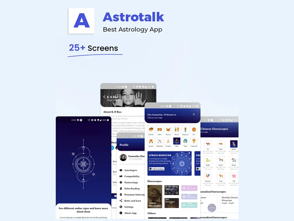 Mobile app concept — Astrotalk (React App Development).