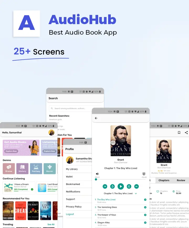 Mobile app concept — AudioHub (React App Development).