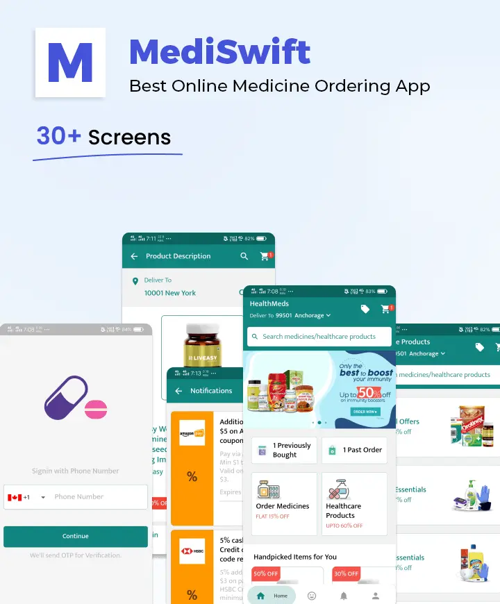 Mobile app concept — Mediswift (React App Development).