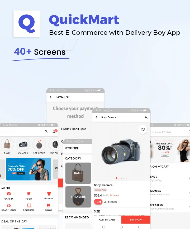 Mobile app concept — QuickMart (React App Development).