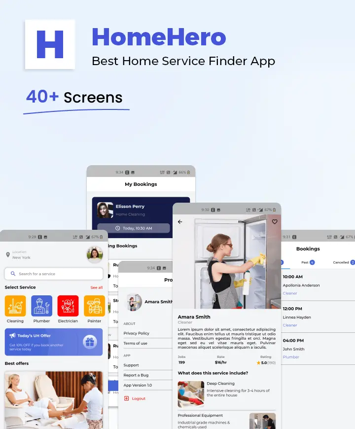 Mobile app concept — HomeHero (React App Development).