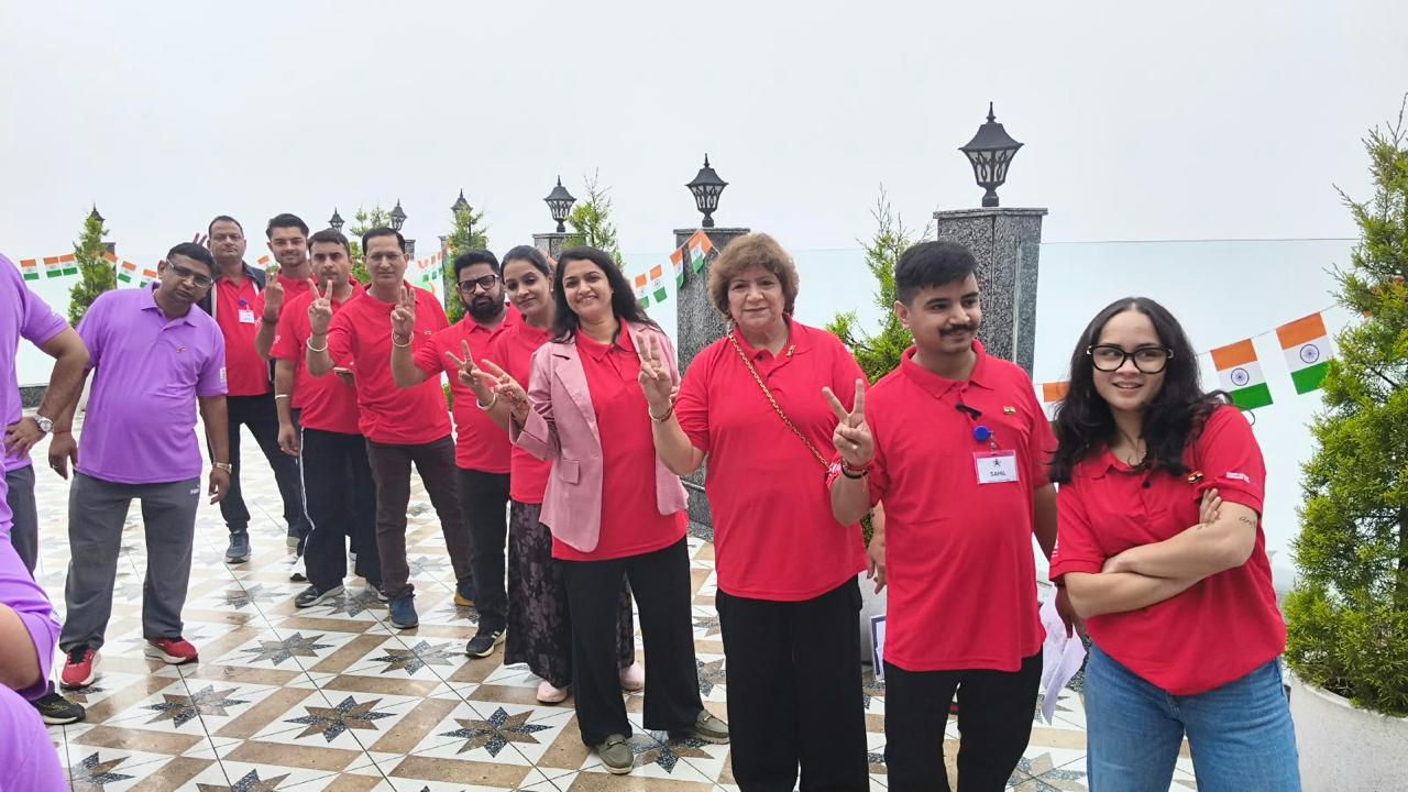 The red Texla group posing together