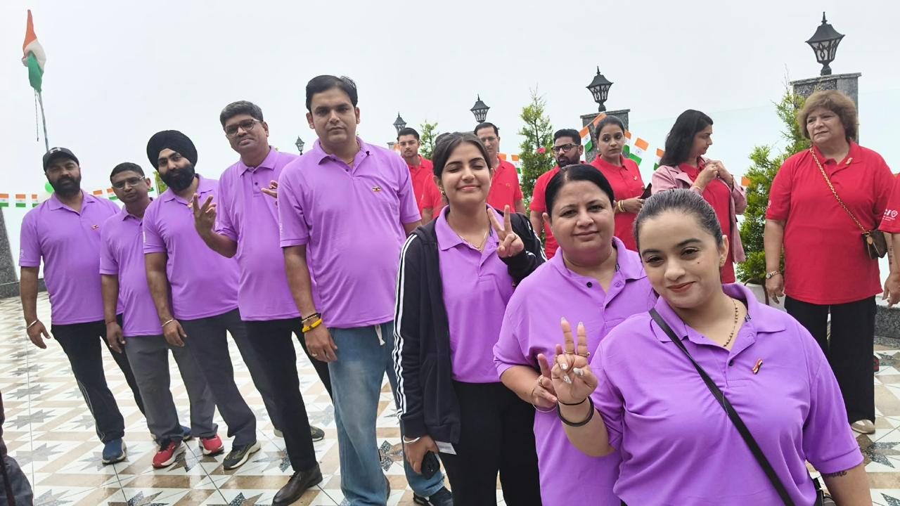 The purple Texla group posing together