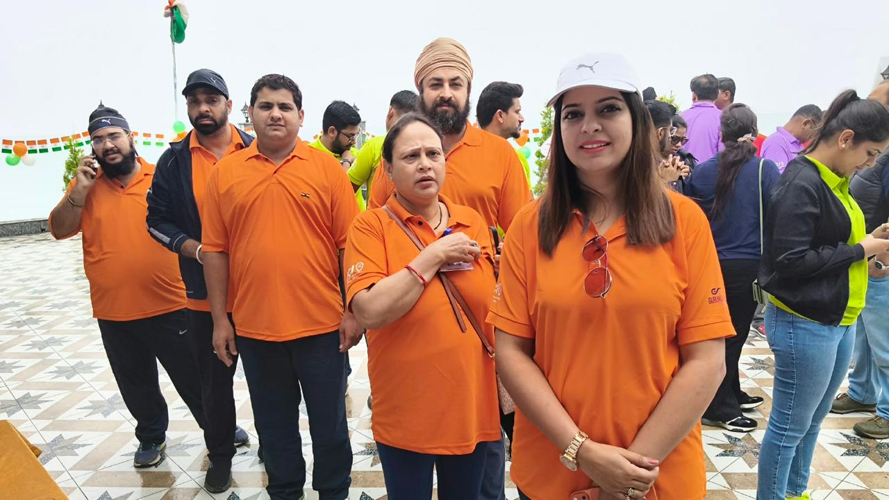 The orange Texla group posing together
